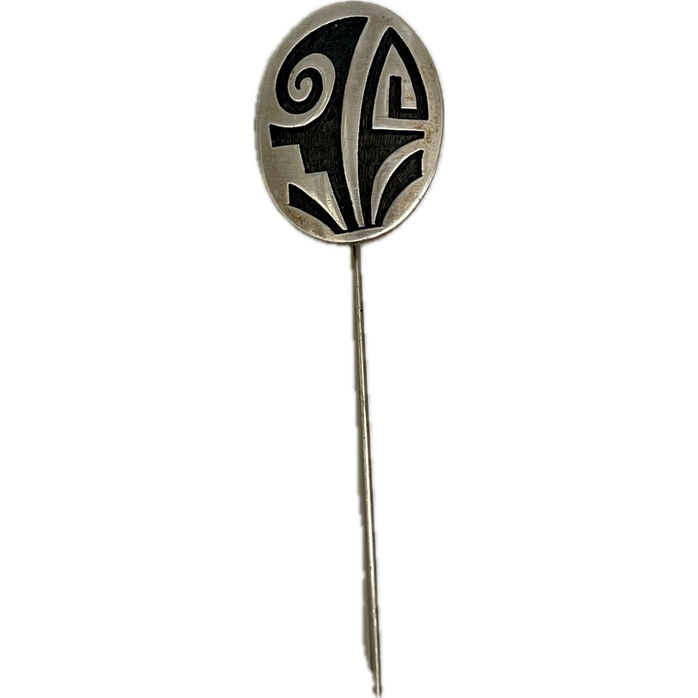 Vintage Hopi Native Lawrence Saufkie Signed Sterling Silver Stick Pin